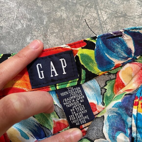 Vintage 80s 90s High Waisted Gap Floral Tropical Pants Womens Large - Picture 7 of 12
